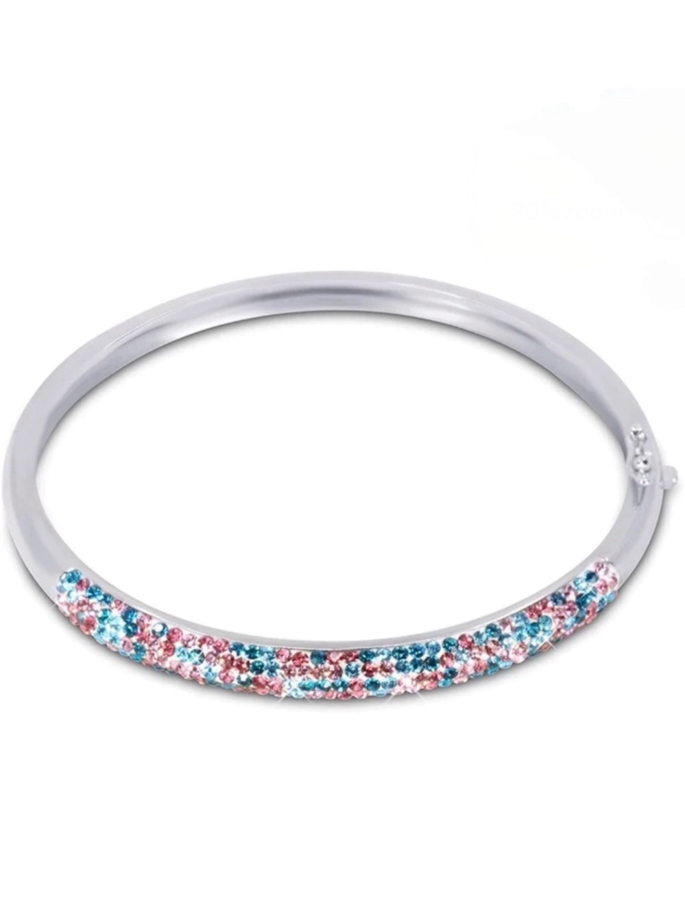 Round Cut Multicolor Cubic Zirconia Bangle Bracelet